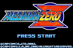 Mega Man Zero title screen for GameBoy Advance